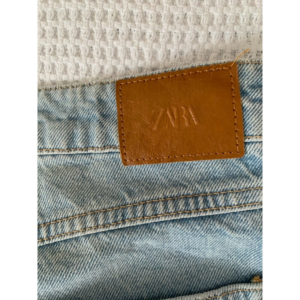Zara  Women Denim Wide Leg  Size - 4 New - Picture 9 of 10